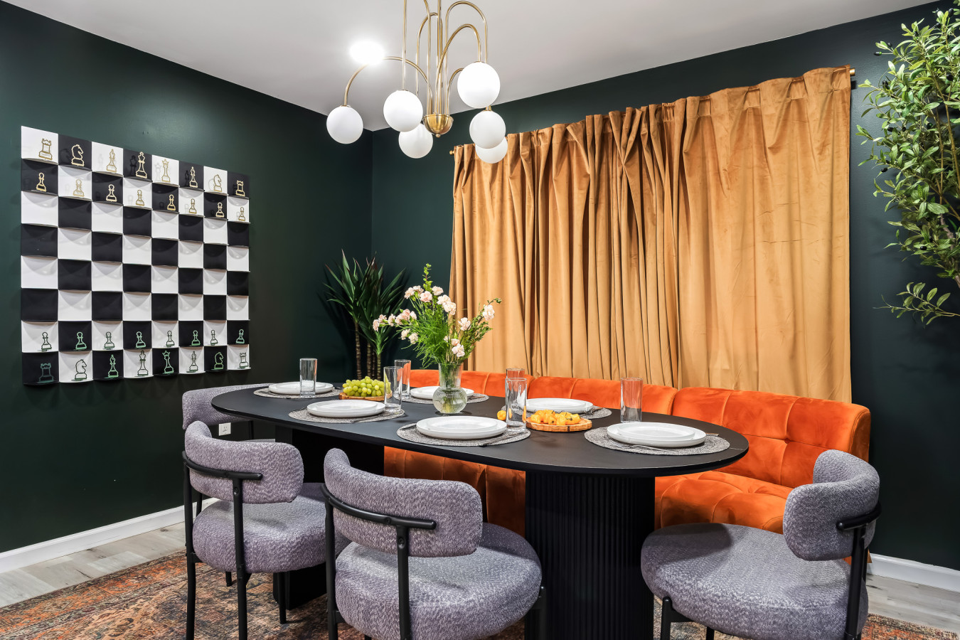 Gather around the spacious dining table with comfy, cushioned seats—perfect for family meals, game nights, and unforgettable conversations.