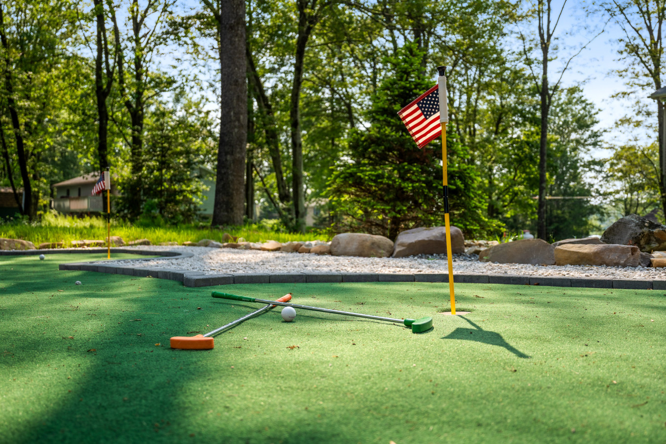 Enjoy a round of fun at our private mini-golf course — perfect for all ages!