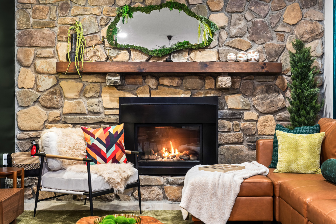 Fireplace in the living room