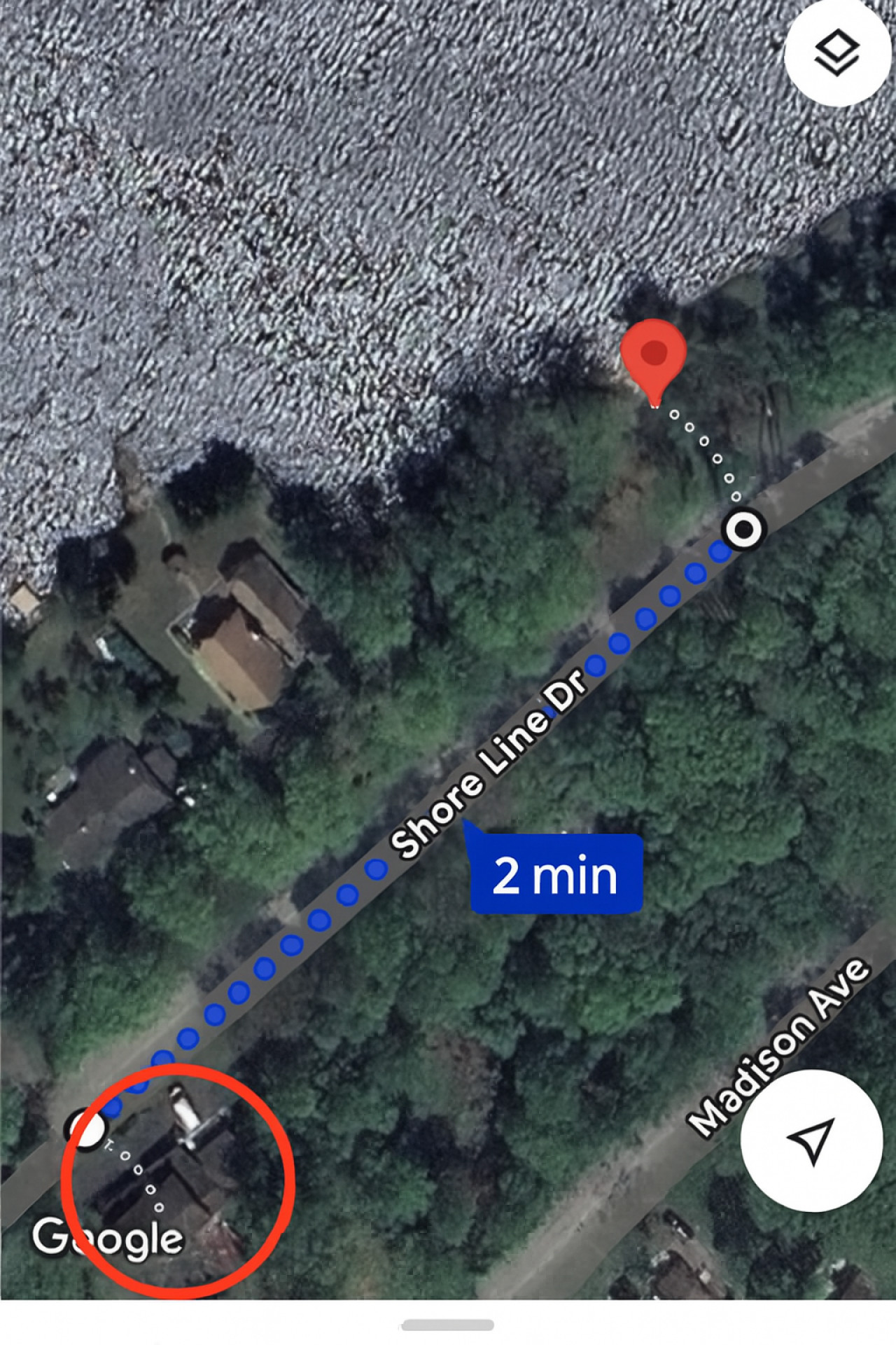 Proximity from the house to lake access