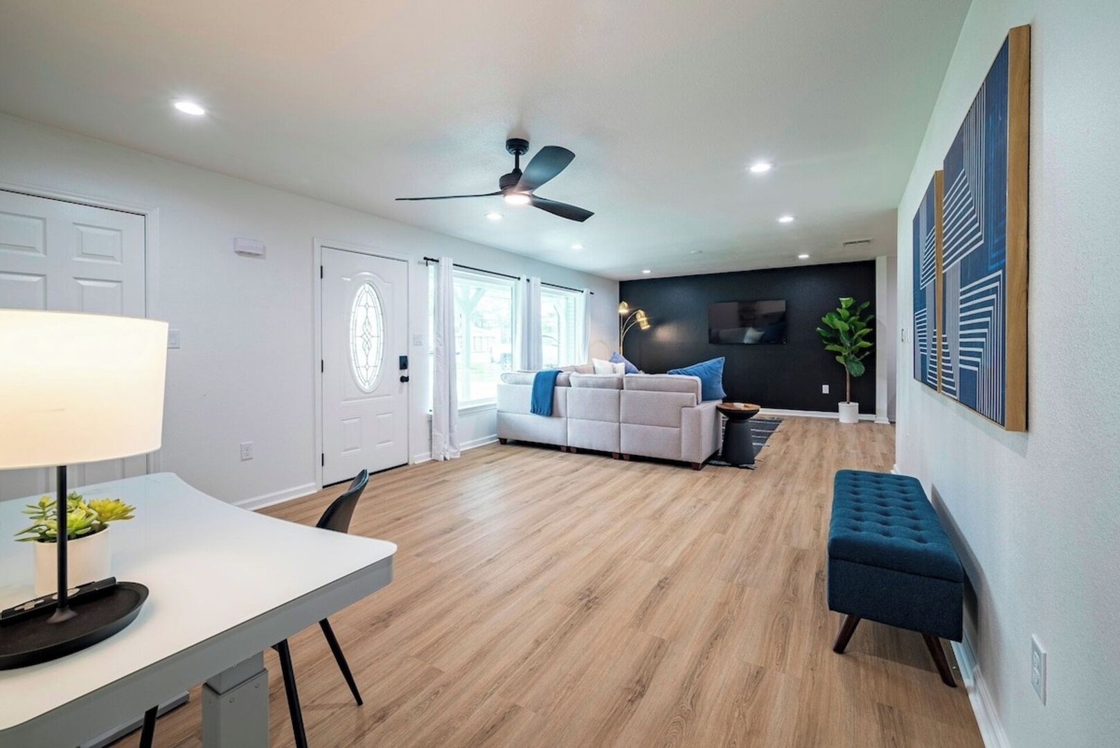 The heart of the home; the main living area is open and flows seamlessly from room to room.