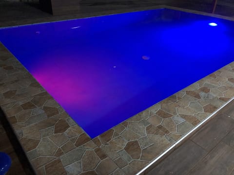 Private pool at night