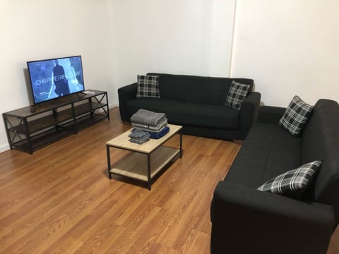 Large apartment, sleeps up to 8 people comfortably, direct NYC Manhattan train only 5 minute walk away