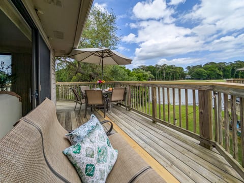 Balcony with lake view