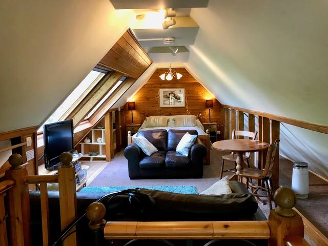 Treetops studio/treehouse, hot tub, WiFi, Smart TV