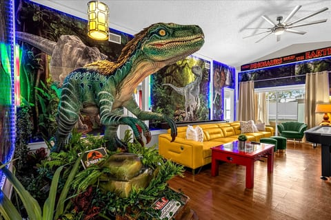 Welcome to 1st Animatronic Dinosaur Villa by Florida Theme Park Villas, come meet Blue the Dinosaur!
