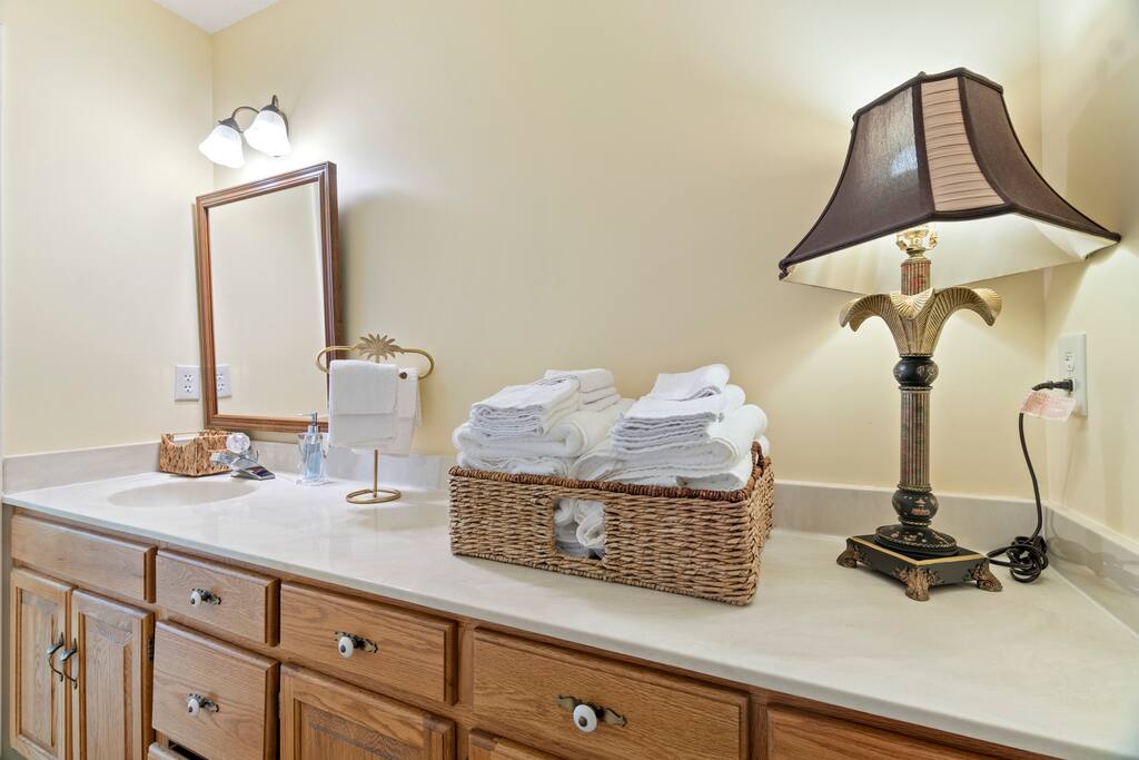 You'll always find plenty of big, fluffy towels ready for your comfort and convenience.