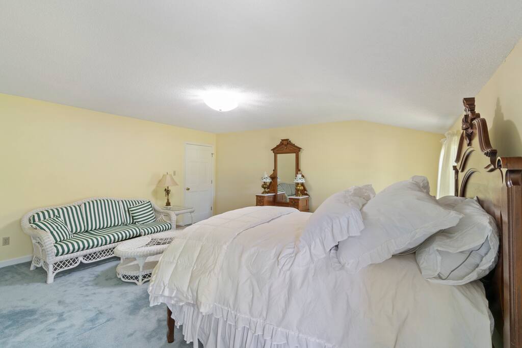 This bedroom is located upstairs