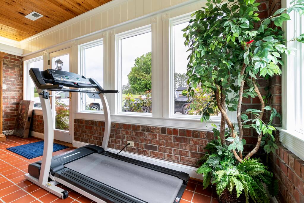 Our treadmill is here for your morning motivation—or at least to hold your water bottle while you walk past it. Yes, we plan to use it too... but no pressure. It’s not going anywhere. Promise. 