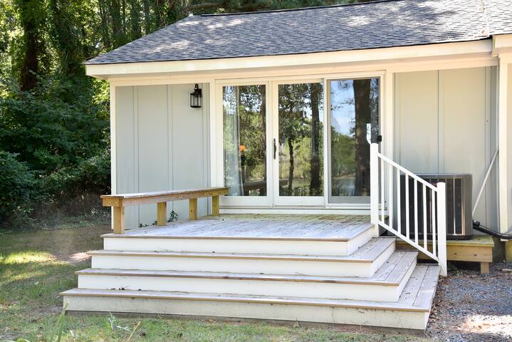 Deck connected to primary suite.