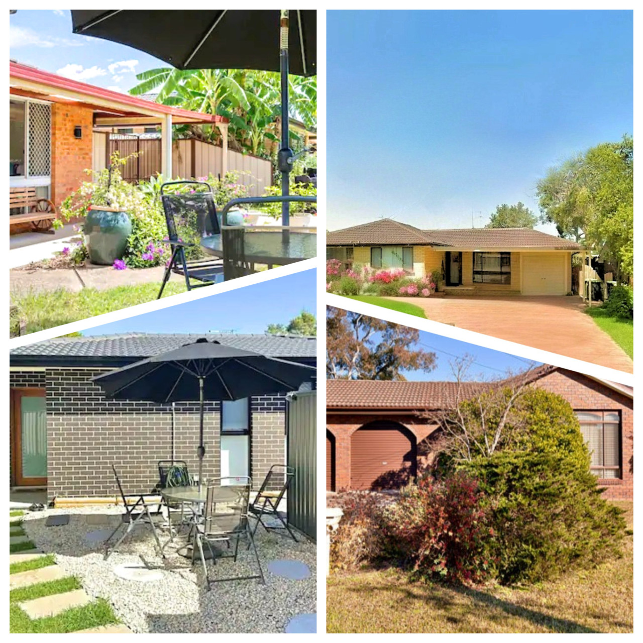 Combination of 4 Houses adjacent to each other.