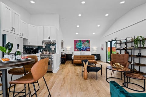 Everything is brand new from furniture to appliances. Carefully curated unique spaces designed with everything in mind for a pleasant and comfortable stay but most importantly CLEAN!