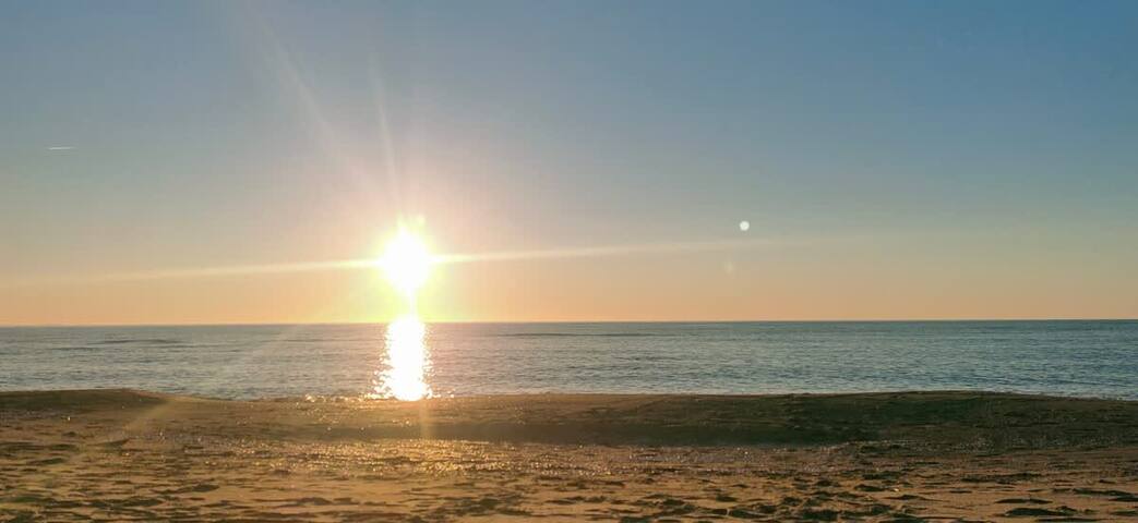 Nearby beach at sunset