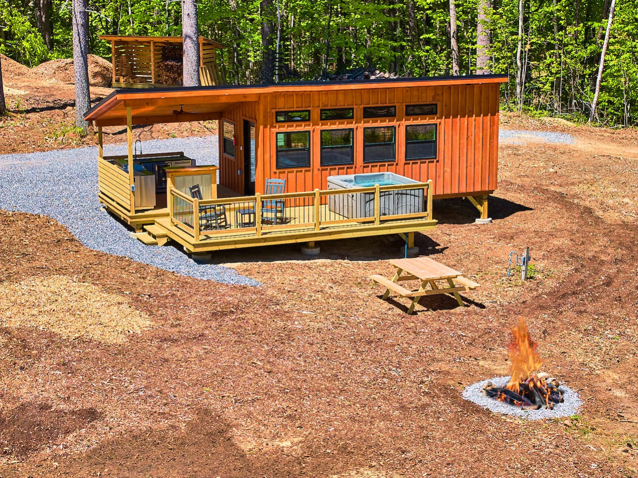 Secluded Modern Cabin Surrounded by Trees