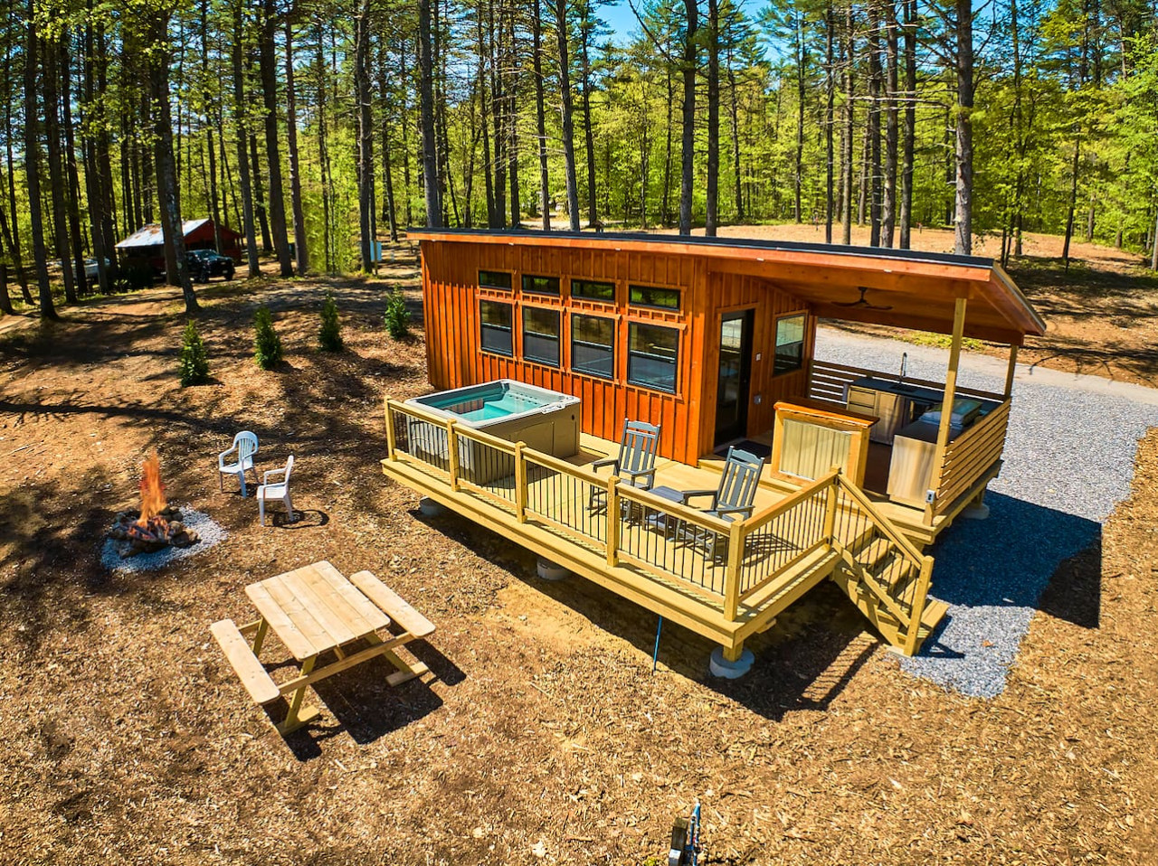 Secluded Modern Cabin Surrounded by Trees