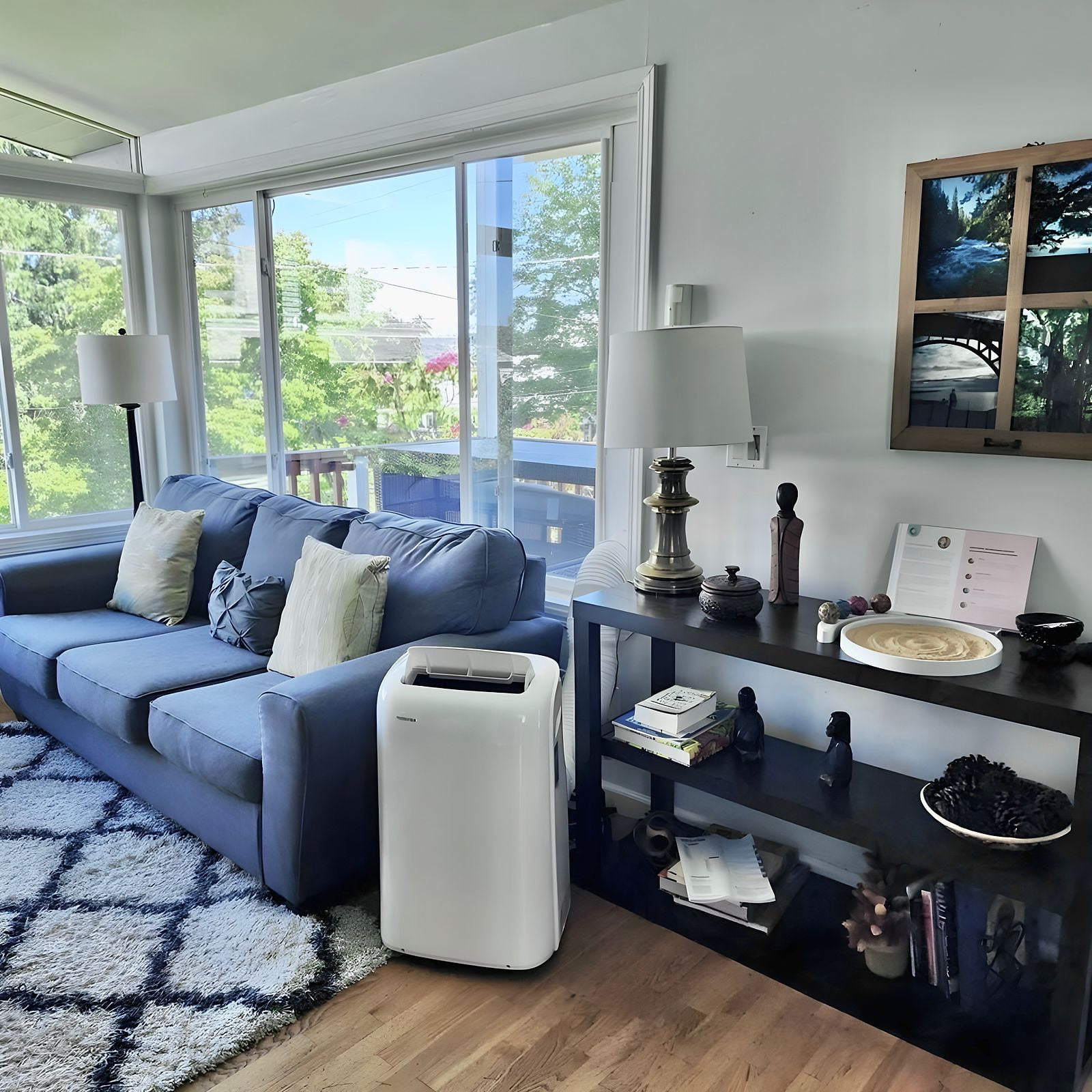 Outside temperatures will not be felt inside with a brand new furnace for the Winter and this portable AC for the Summer.