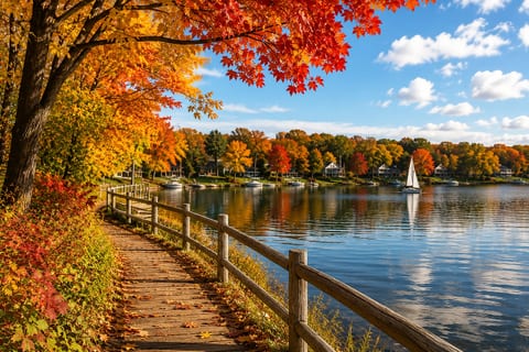 Lake Minnetonka only 3 miles away - a beautiful drive with these Fall Colors.