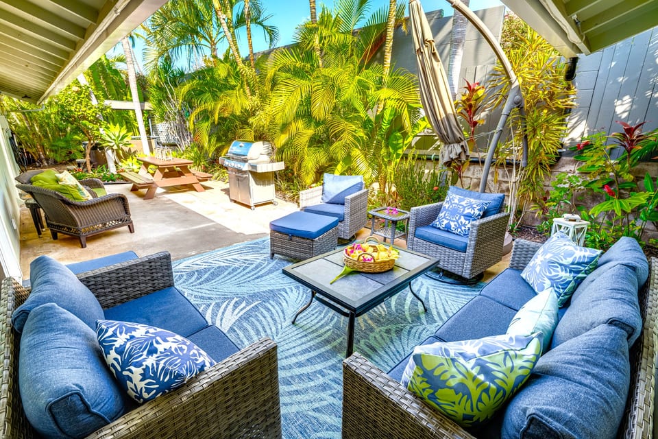 Our house is set up perfectly for outdoor living. Lounge seating for 8.  New outdoor furniture Feb 2025.