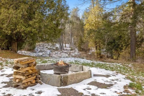 Firepit over looking the brook