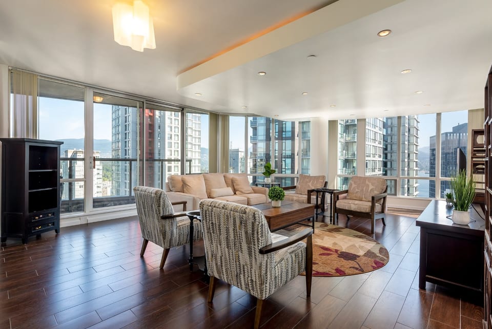 Living Room at Pelican's Peak Sub Penthouse Coal Harbour