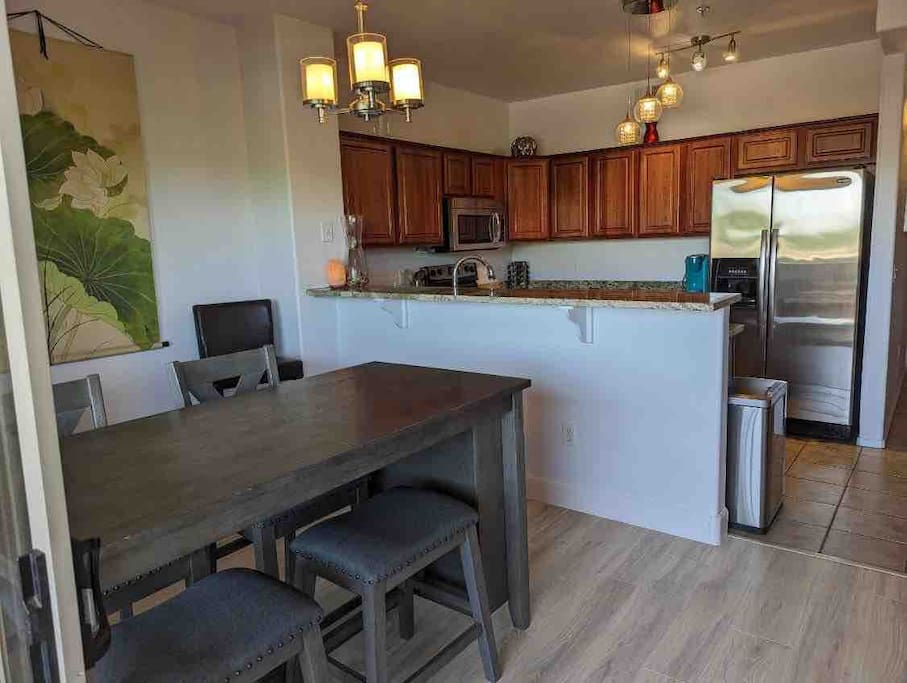 Dinning area next to outdoor patio.