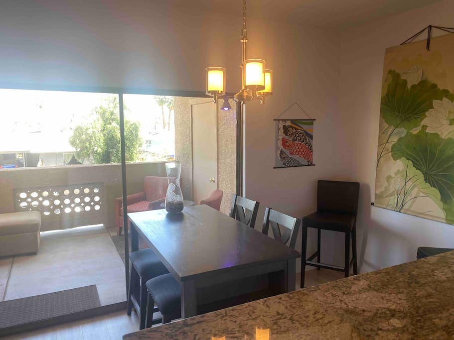 Outdoor patio next to the dinning room.