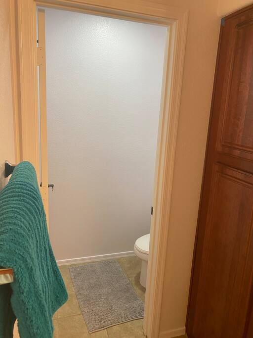 Master bathroom off the master bedroom. 
with private toilet closet.