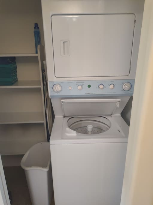 Stack washer and dryer.