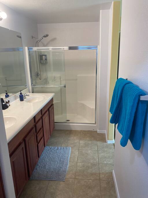 Master bathroom off the master bedroom.