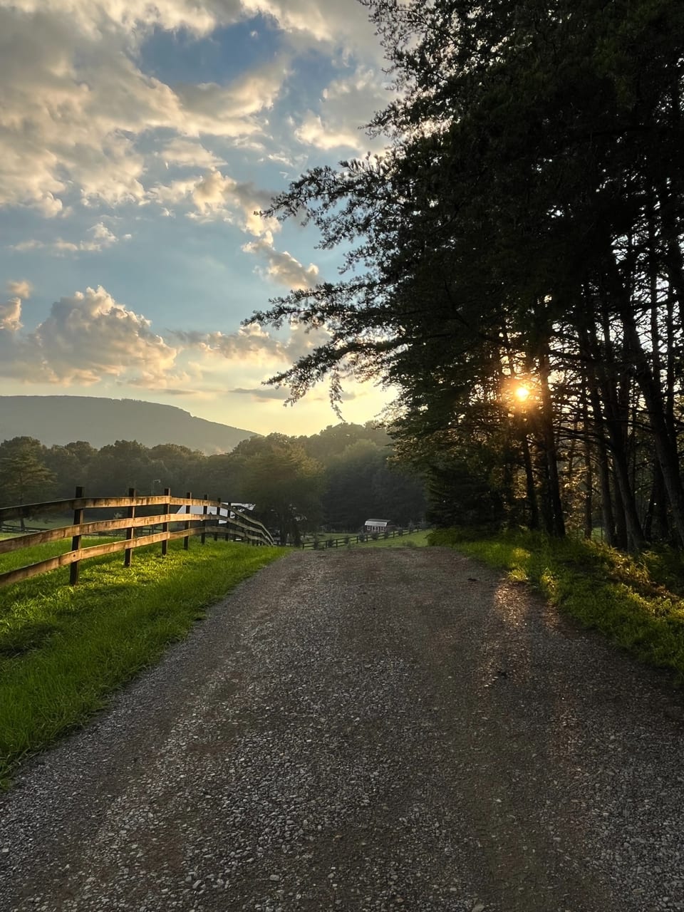 Sunset photo taken from the end of our driveway.