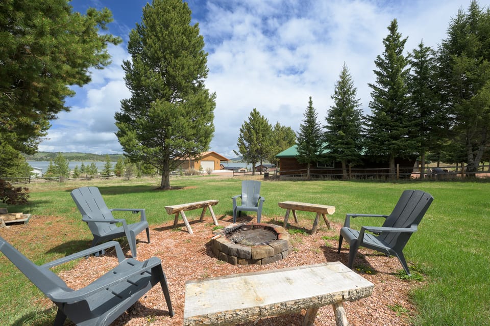 Fire Pit with Lake Views