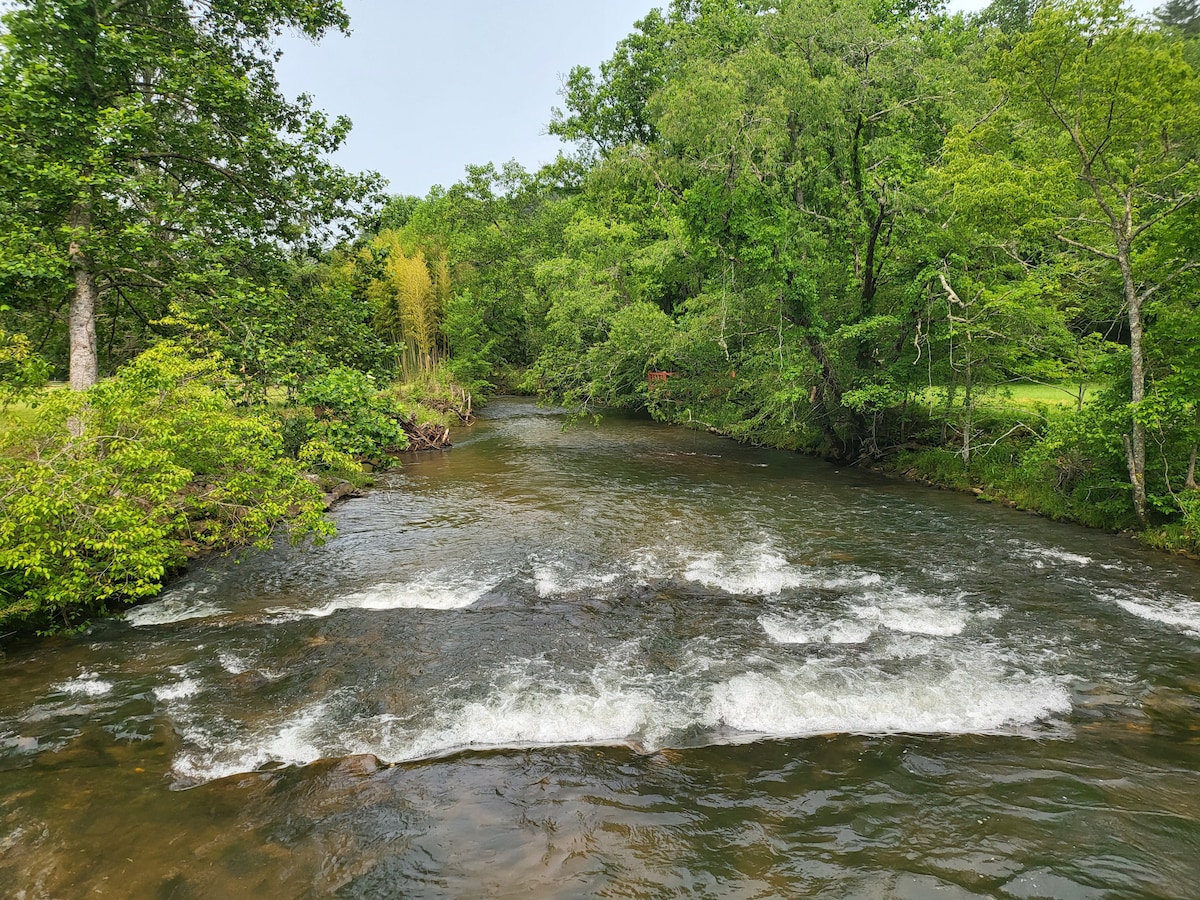 Access the Toccoa river from the community area by bridge