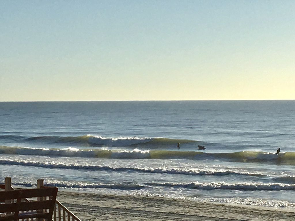 Love watching the surfers from the balcony!