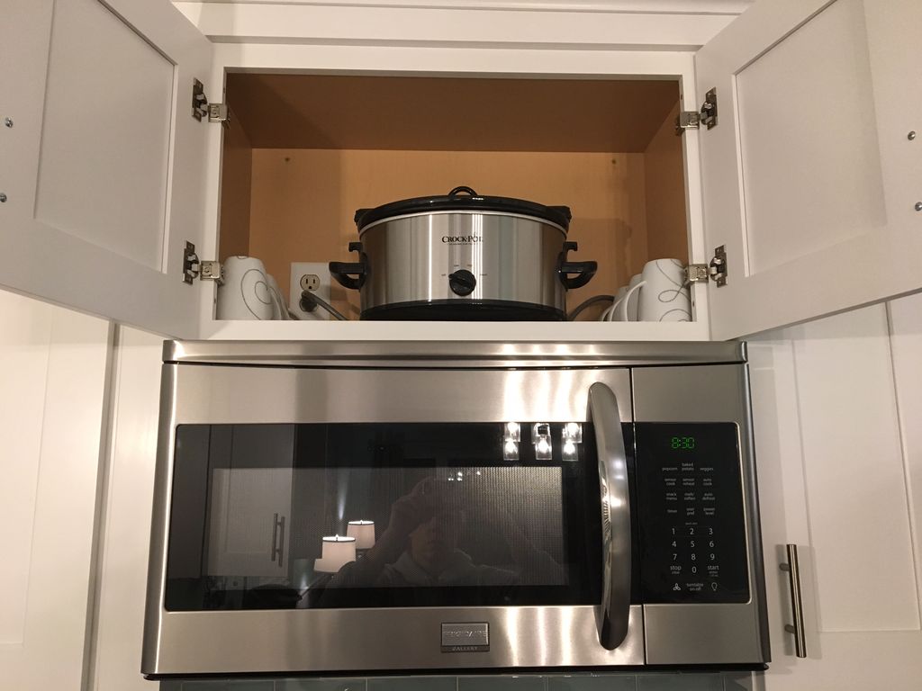 Crockpot located above microwave, PLEASE hand wash & return to its spot if used!