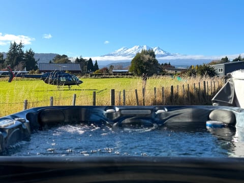Private hot tub with breathtaking mountain views in a peaceful setting