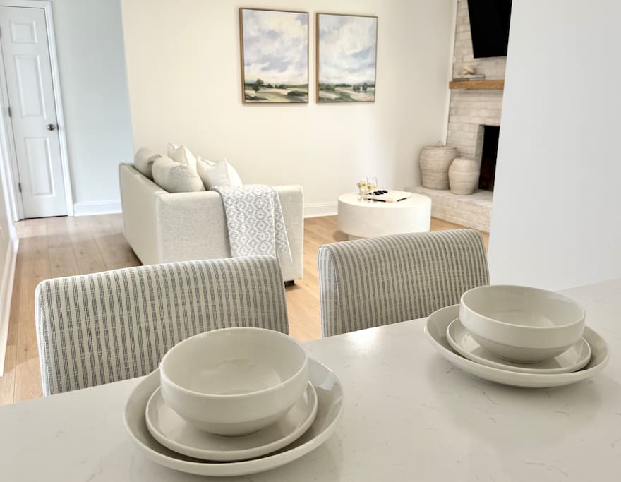 Bright, open view from the kitchen into the living room for seamless flow and connection. Bright, open view from the kitchen into the living room for seamless flow and connection. - Peaceful & Convenient 2BR Near Ballantyne - Charlotte