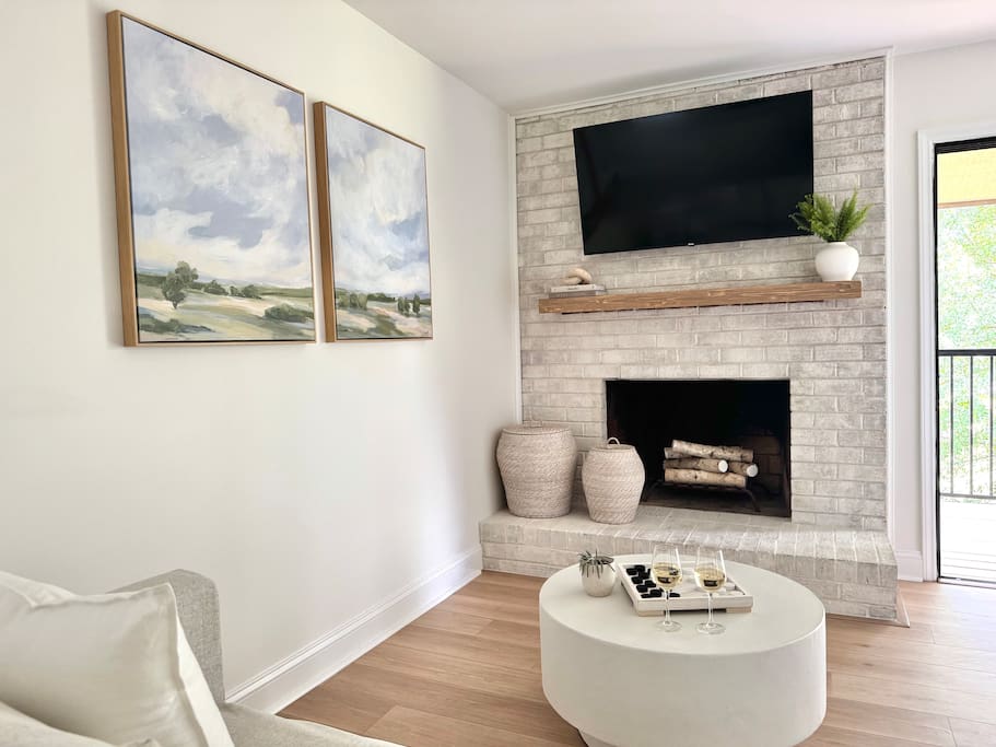 Cozy living space with curated art and earthy touches to make the space feel like home. Cozy living space with curated art and earthy touches to make the space feel like home. - Peaceful & Convenient 2BR Near Ballantyne - Charlotte
