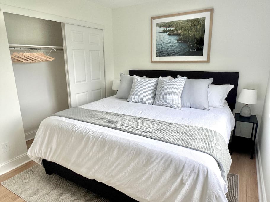 Small closet with hangers for a comfortable and convenient stay. Small closet with hangers for a comfortable and convenient stay. - Peaceful & Convenient 2BR Near Ballantyne - Charlotte