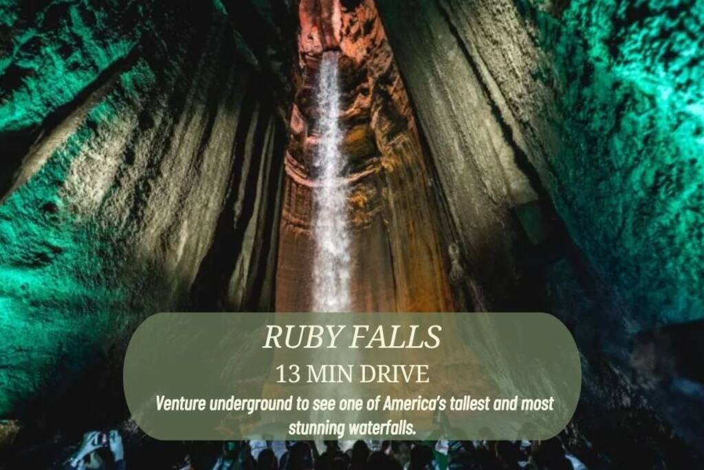Discover the magic of Ruby Falls—America’s deepest underground waterfall open to the public, hidden inside Lookout Mountain! Discover the magic of Ruby Falls—America’s deepest underground waterfall open to the public, hidden inside Lookout Mountain! - In Southside | Roomy 6 Bedroom | Walk to Choo Choo - Chattanooga
