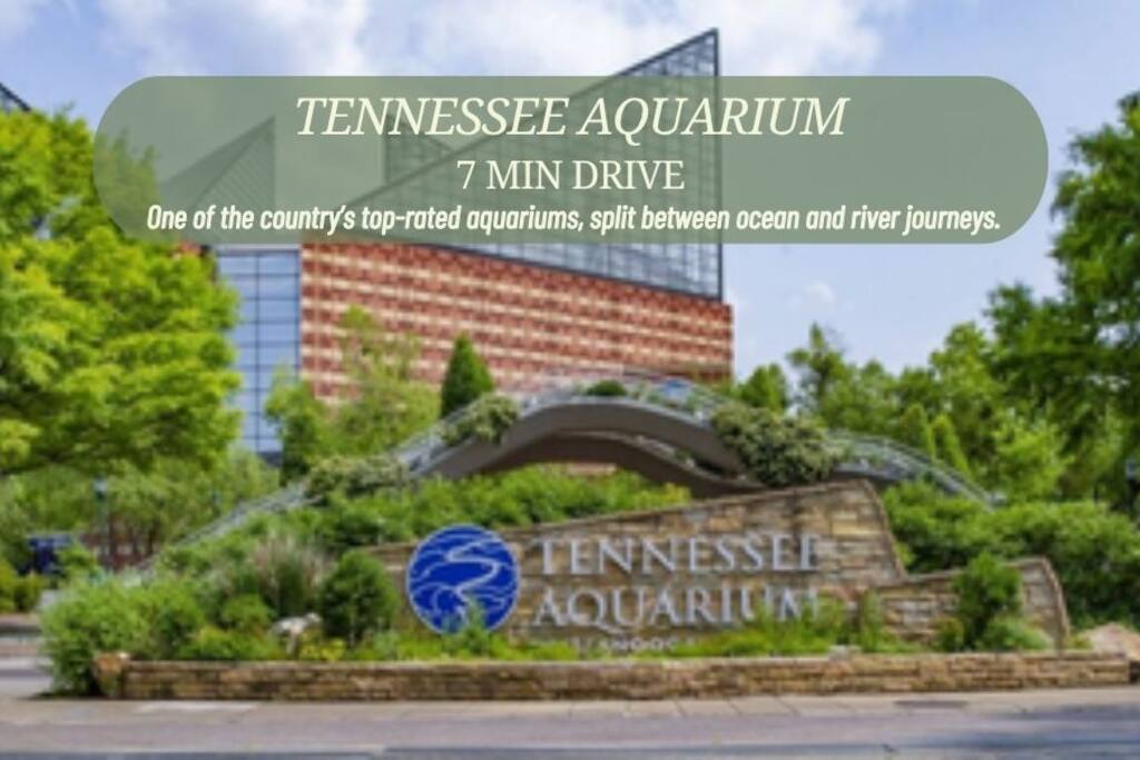 One of Chattanooga’s top attractions—the renowned Tennessee Aquarium—is just a short drive or a free ride away on the downtown electric shuttle! One of Chattanooga’s top attractions—the renowned Tennessee Aquarium—is just a short drive or a free ride away on the downtown electric shuttle! - In Southside | Roomy 6 Bedroom | Walk to Choo Choo - Chattanooga