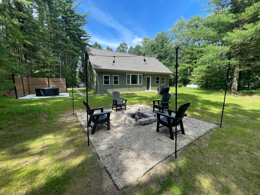 Firepit and four chairs. Firewood is not provided. Firepit and four chairs. Firewood is not provided. - New Listing 2BR/2BA on Trout Lake HotTub & Firepit - Wisconsin Dells