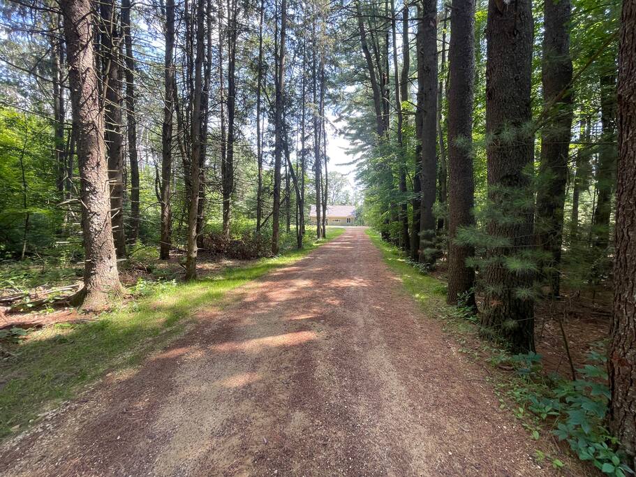 Front of home at the end of the long gravel driveway. Front of home at the end of the long gravel driveway. - New Listing 2BR/2BA on Trout Lake HotTub & Firepit - Wisconsin Dells