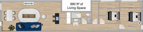 990ft²๏Heart of Georgetown๏99 Walk Score๏Smart TV๏