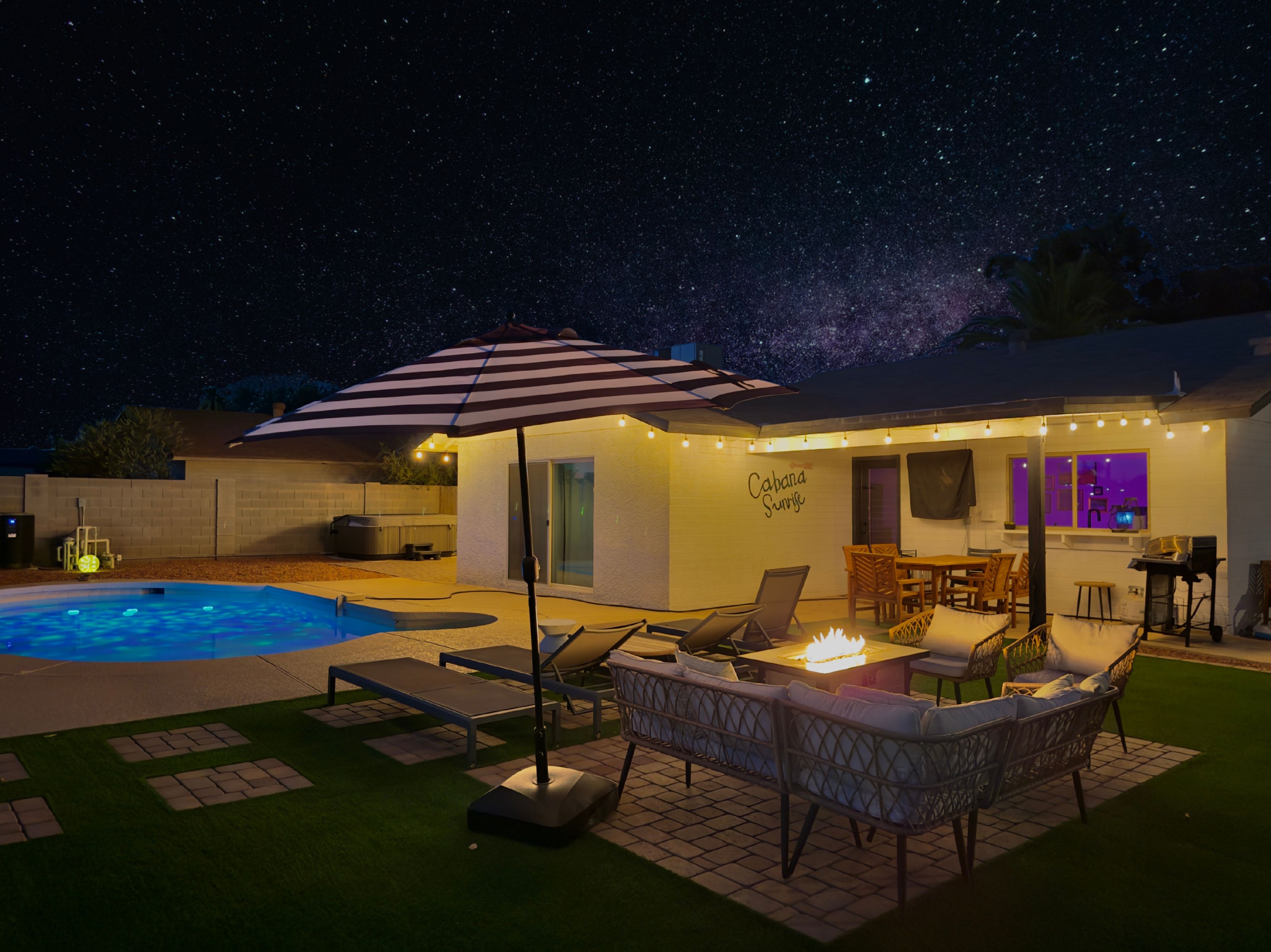 Fire Pit, Refreshing Pool, Grill, TV