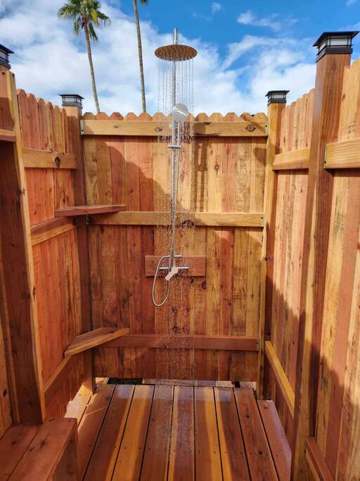 Rinse off under the open sky in the refreshing outdoor shower—perfect after a swim or a day of adventure. Designed for privacy, it’s a unique and invigorating way to connect with the outdoors while staying clean and comfortable