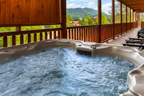 Private hot tub with a view.