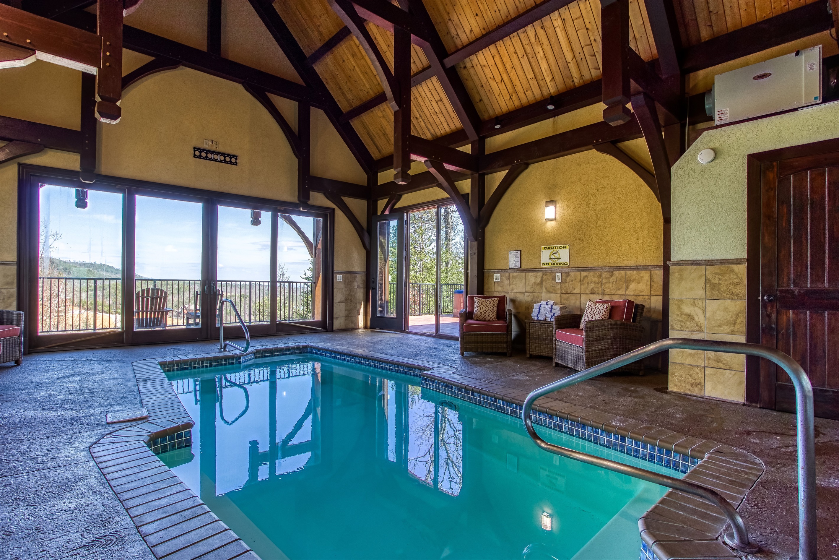 Heated indoor pool, perfect for swimming no matter the season.