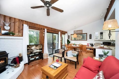 comfortable living area with a Roku TV or just enjoy the peaceful views from the large windows