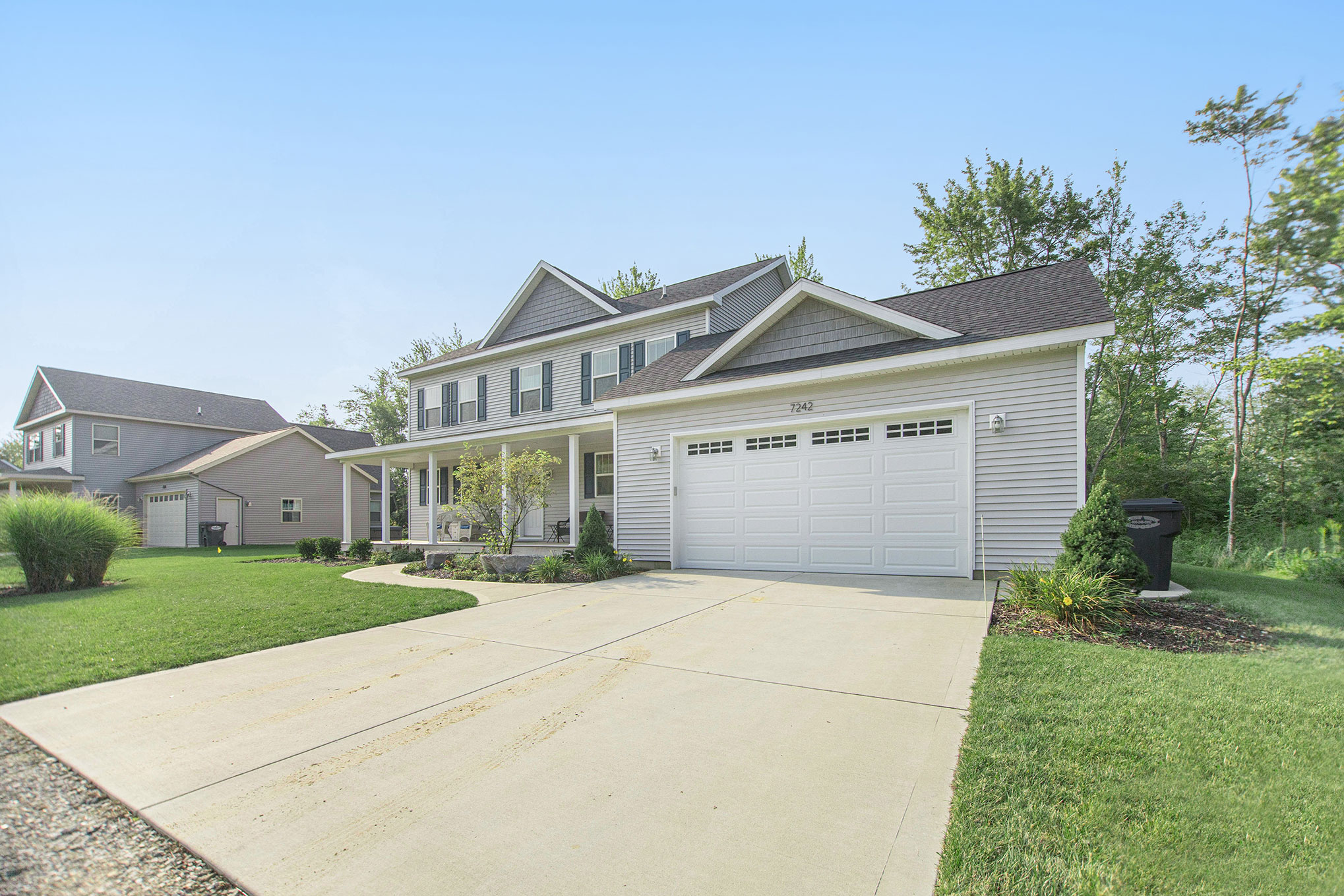 Front of house facing southeast.
