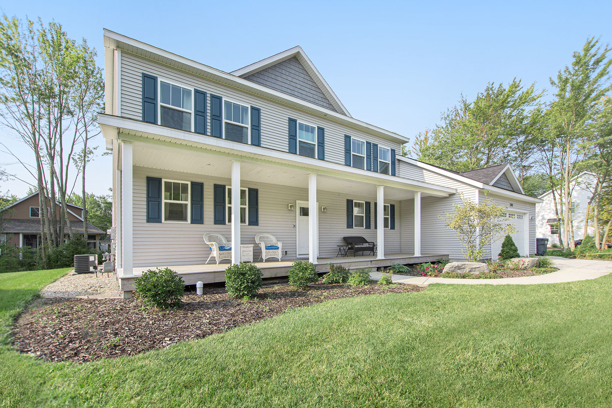Front of house with wide front porch.